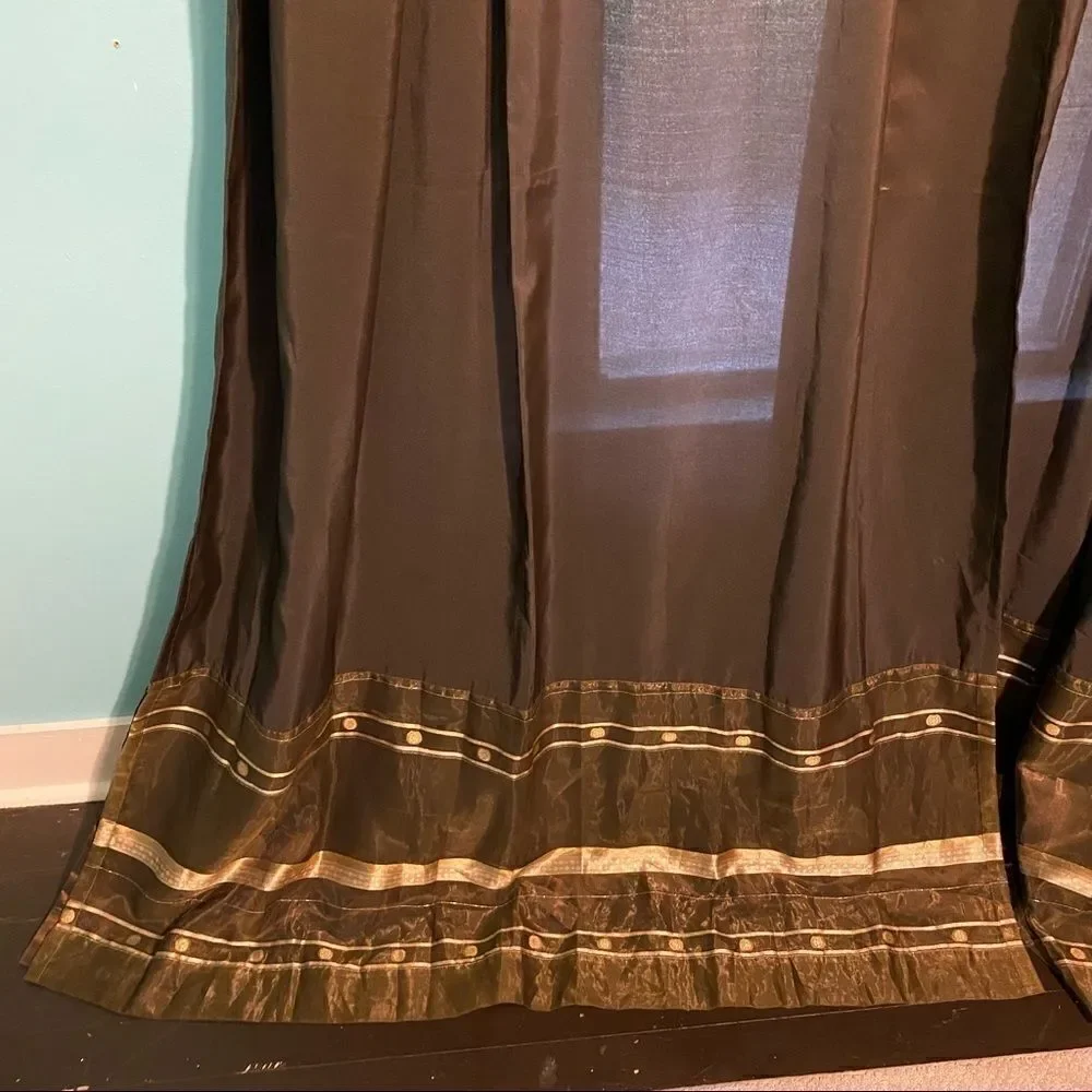 Jcpenny studio panel curtains brown w/ gold trim
